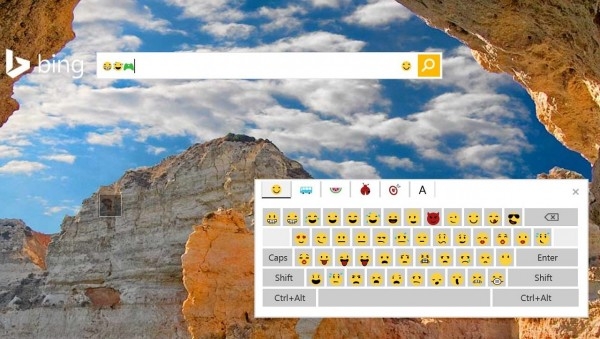 NET useless Bing search page install emoji keyboard